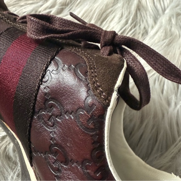 GUCCI Guccissima Leather Web Sneakers Size 7.5 - Picture 7 of 14